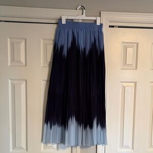 Blue Ombre Pleated Skirt Banana Republic